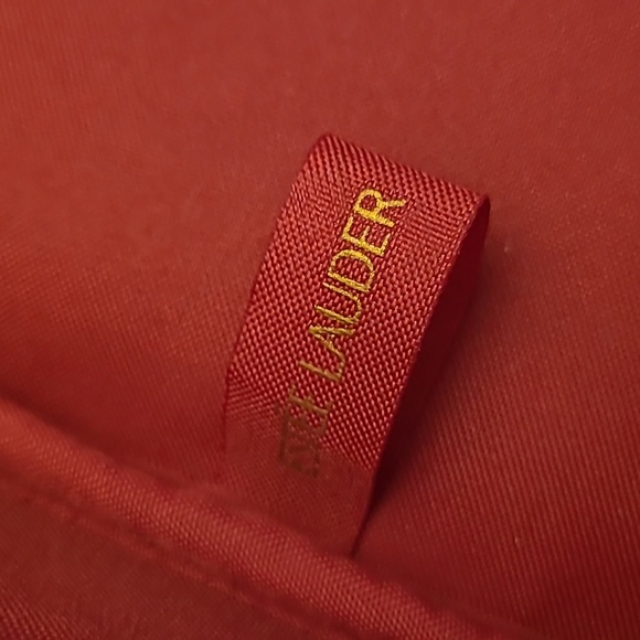 EUC Este Lauder Deep Red Faux Leather "Woven Look" Purse/Handbag - Picture 8 of 15